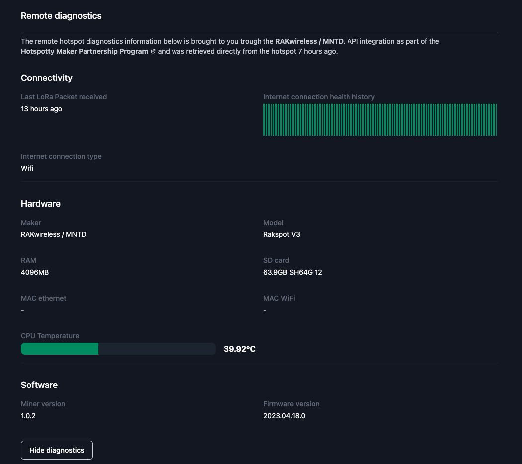 Remote diagnostics report